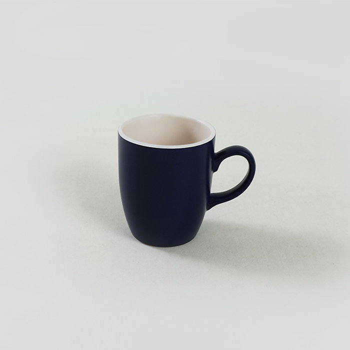Hermia Juego de 6 tazas de cerámica azul oscuro y blanco